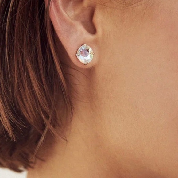 Kendra Scott-Jolie Stud Dichroic glass/silver earrings-NWT - Picture 2 of 10